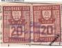 SLOVENSKÝ STÁT 1. emise r.1939: č.2C = 2x20h. PÁSKA