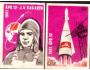 Maďarsko 1961 Gagarin, raketa, 2 ks zápalkových nálepek, fia