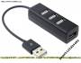 USB 2.0 Hub - 4-portový rozbočovač, 10cm, černý