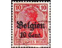 Německá okupace Belgie 1916 Germania přetisk, Michel č.14 ra