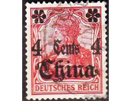 Německá pošta v Číně 1905 Přetisk na německé známce Germania