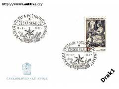 1982 Česká Skalice Výstava známek, příležitostné razítko na