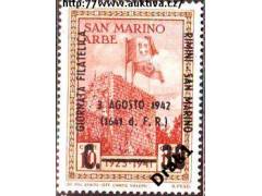 San Marino 1942 Výstava Rimini, hradby, vlajky, Michel č.25