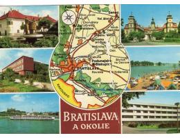 SLOVENSKO BRATISLAVA A OKOLIE MAPKA K. SLAVÍK ORBIS