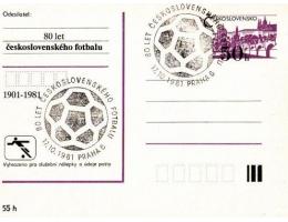 80 let čs. Fotbalu  1981, CDV s přítiskem + příležitostné r