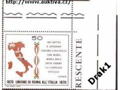 Itálie 1970 Řím 100 let hlavním městem sjednocené Itálie, Mi