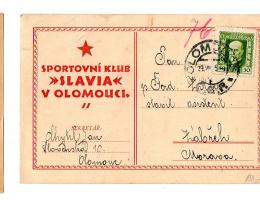 dopisnice sport.klub Slávia Olomouc r.1925,prošlá,O9/107