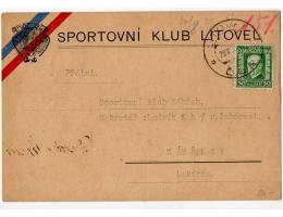 dopisnice sport.klub Litovel r.1929,prošlá,O9/103