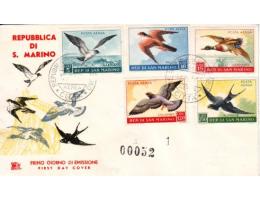 San Marino 1959 Ptáci, Michel č.606-10 FDC
