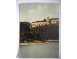 Bítov státní hrad celk. pohled přes řeku - 60. léta Orbis