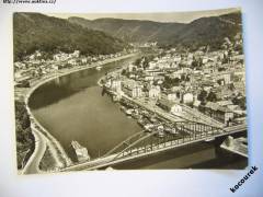 Děčín - Labe most celkový pohled - 60. léta Orbis