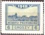 Polsko městská pošta Przedborz 1918 Pohled na město, Michel