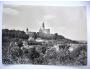 Bouzov - pohled na hrad a vesnici 60. léta