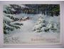 Vánoce chaloupka zasněžený les - reprint 90. léta
