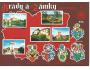 Jižní Čechy hrady a zámky mapa erb znak 18-372**