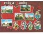 Jižní Čechy hrady a zámky mapa erb znak 18-425**