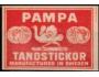 Švédsko 1938 Pampa - pštros, Zápalková nálepka exportní, čer
