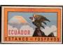 Ekvádor 1950 Zápalková nálepka Kondor na skále