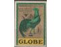 Švédsko 1938, zápalková nálepka, Globe Kohout,  velikost 35 