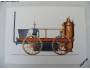 Kreslená pohlednice staré parní lokomotivy *2796
