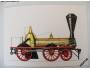 Kreslená pohlednice staré parní lokomotivy *2809