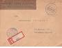 ČSR 1945 R zásilka Chomutov, němá R nálepka s raz. Chomutov