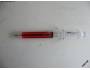 Propis.tužka průhledná -tvar injekce +červená kapalina *243