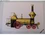 Kreslená pohlednice staré parní lokomotivy *2803
