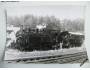 Fotografie černobílá 2 parních lokomotiv *4214
