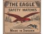 Švédsko 1935 Zápalková nálepka balíčková, The eagle - orel h