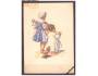 Pohlednice - dítě v kroji a dítě s koníkem - Minerva