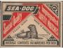 Švédsko 1938 Zápalková nálepka balíčková, SEA DOG, Made in S