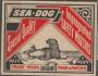 Švédsko 1938 Zápalková nálepka balíčková, SEA DOG, Made in S