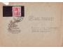 1946 Louny 1 znárodněné razítko na natržené obálce