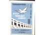 SSSR 1956 Mír porazí válku! Zápalková nálepka, sirkárna Bajk
