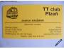 Vizitka TT club Plzeň -Jindřich Haišman. Nová nepoužitá *6