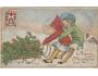 VÁNOCE= DETI =TLAČENA PLASTICKÁ LITOGRAFIE =rok1922*kc7023