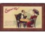 ŽENA V KLOBOUKU =MILENCI U STOLU =rok1913*A6639