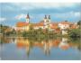 ČR 2000 Telč.Pohled přes Ulický rybník na Věž Sv. Jakuba a k