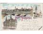 Pardubice - koláž litografie r.1897 - korespondenční lístek