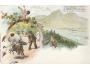 ŽENA NA OSLU= HUMOR=OSEL =LITOGRAFIE /rok1900?*kc7856