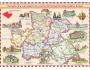 HRADEC KRÁLOVÉ  MAPA KRAJE  220x130  ***44851