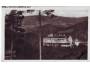 Hrad Pernštejn 1941 pohlednice prošlá poštou, známka poškoze