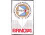 Brno 1974 Výstava známek, logo výstavy, červená zlatá, modrá