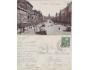 Praha Václavské náměstí, pohlednice 1910, prošlá