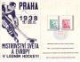 ČSR 1938 MS a E v hockeyi Praha, pamětní list s příležitostn