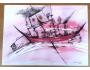 Hana Richterová: Loď snů - Akvarel na papíru