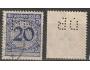 Německo Reich 1923 číslice 20 Pf, Michel č.341 P, Pefin DB r