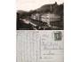 Karlovy Vary 1928 Lázeňský dům, pohlednice prošlá poštou