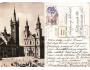 Klatovy 1959 Mírové náměstí, pohlednice vrácená, s nálepkou